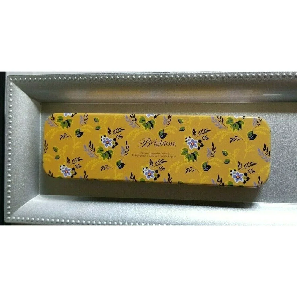 Brighton Watch Tin  Floral Authentic Brighton Papers Inside Beautiful